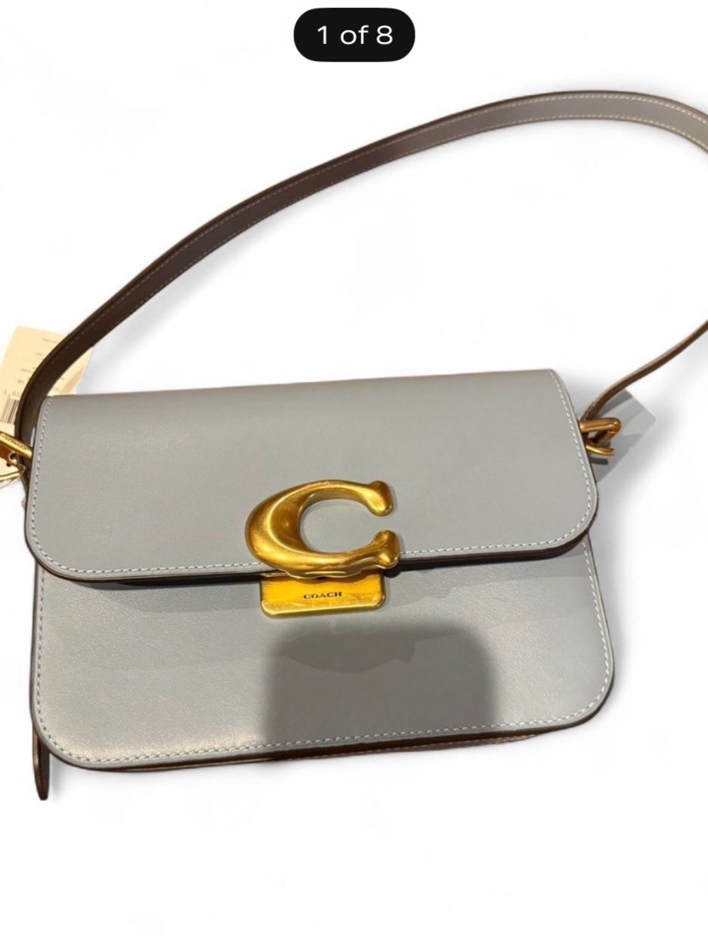 Coach Crossbody Bag in Light Gray with Gold C Hardware